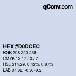 カラーコード: HEX #D0DCEC | qconv.com