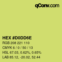 カラーコード: HEX #D0DD6E | qconv.com