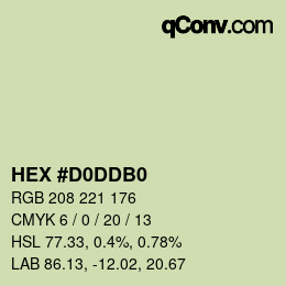 カラーコード: HEX #D0DDB0 | qconv.com