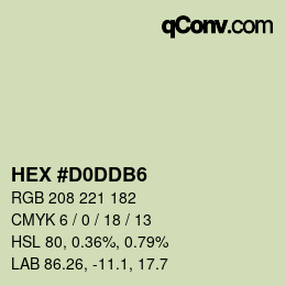 颜色代码: HEX #D0DDB6 | qconv.com