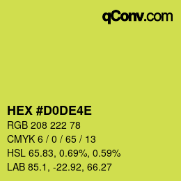 Color code: HEX #D0DE4E | qconv.com