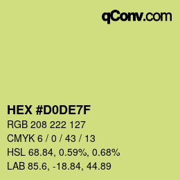 Color code: HEX #D0DE7F | qconv.com