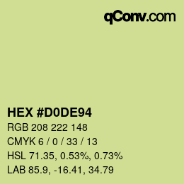颜色代码: HEX #D0DE94 | qconv.com