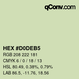 カラーコード: HEX #D0DEB5 | qconv.com