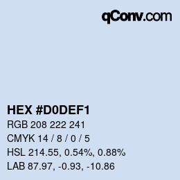 カラーコード: HEX #D0DEF1 | qconv.com