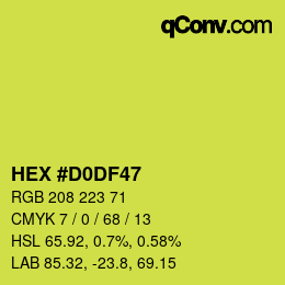 Color code: HEX #D0DF47 | qconv.com