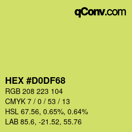 Color code: HEX #D0DF68 | qconv.com