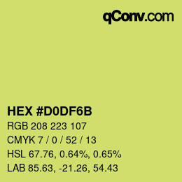 Color code: HEX #D0DF6B | qconv.com