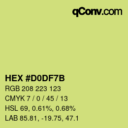 カラーコード: HEX #D0DF7B | qconv.com