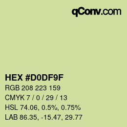 Color code: HEX #D0DF9F | qconv.com