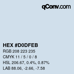 Color code: HEX #D0DFEB | qconv.com