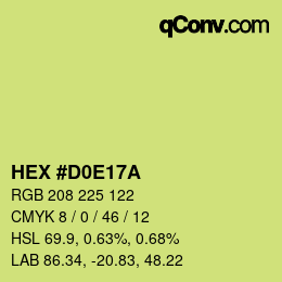 Color code: HEX #D0E17A | qconv.com