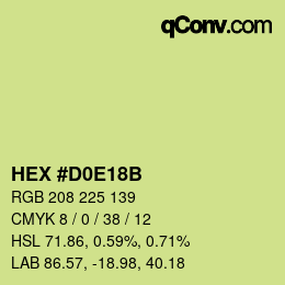 颜色代码: HEX #D0E18B | qconv.com