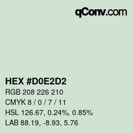 カラーコード: HEX #D0E2D2 | qconv.com