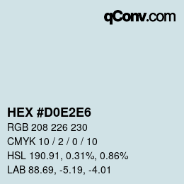 カラーコード: HEX #D0E2E6 | qconv.com
