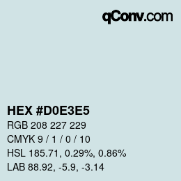 Color code: HEX #D0E3E5 | qconv.com