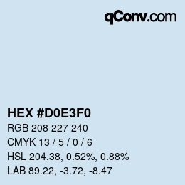 Color code: HEX #D0E3F0 | qconv.com