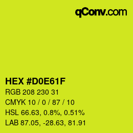 颜色代码: HEX #D0E61F | qconv.com