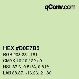 カラーコード: HEX #D0E7B5 | qconv.com