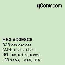Color code: HEX #D0E8C8 | qconv.com