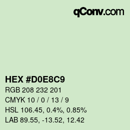 Color code: HEX #D0E8C9 | qconv.com