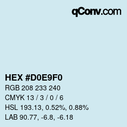 Color code: HEX #D0E9F0 | qconv.com