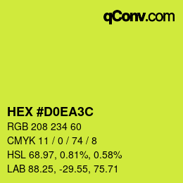 Color code: HEX #D0EA3C | qconv.com