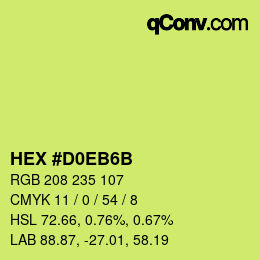 Color code: HEX #D0EB6B | qconv.com