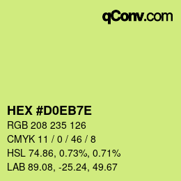 カラーコード: HEX #D0EB7E | qconv.com