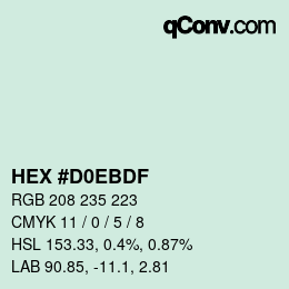 Color code: HEX #D0EBDF | qconv.com