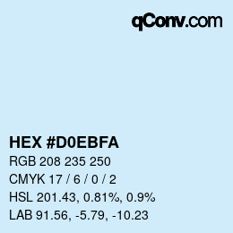 Color code: HEX #D0EBFA | qconv.com