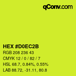 Color code: HEX #D0EC2B | qconv.com