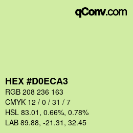 Color code: HEX #D0ECA3 | qconv.com