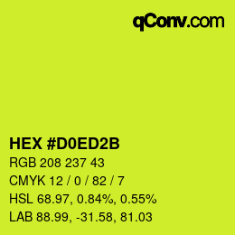 颜色代码: HEX #D0ED2B | qconv.com