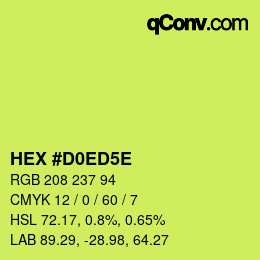 Color code: HEX #D0ED5E | qconv.com