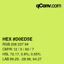 カラーコード: HEX #D0ED5E | qconv.com