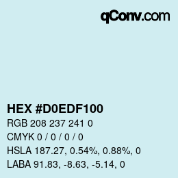 Color code: HEX #D0EDF100 | qconv.com