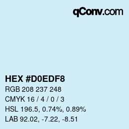 Color code: HEX #D0EDF8 | qconv.com
