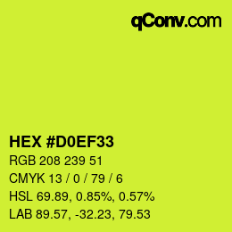 Color code: HEX #D0EF33 | qconv.com