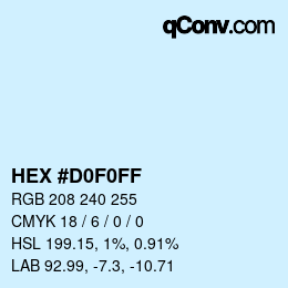 Color code: HEX #D0F0FF | qconv.com