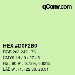 Color code: HEX #D0F2B0 | qconv.com