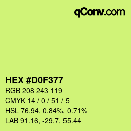 カラーコード: HEX #D0F377 | qconv.com