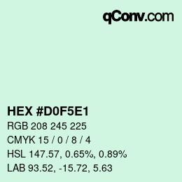 Color code: HEX #D0F5E1 | qconv.com