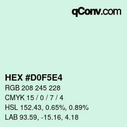 Color code: HEX #D0F5E4 | qconv.com