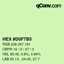 Color code: HEX #D0F7B5 | qconv.com