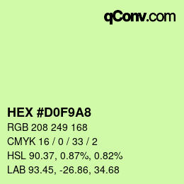 Color code: HEX #D0F9A8 | qconv.com