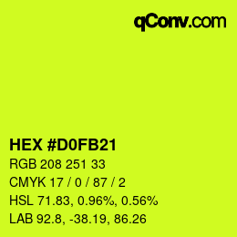 Código de color: HEX #D0FB21 | qconv.com