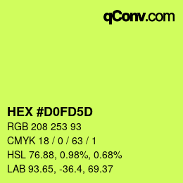 カラーコード: HEX #D0FD5D | qconv.com