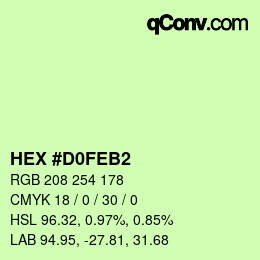 Color code: HEX #D0FEB2 | qconv.com