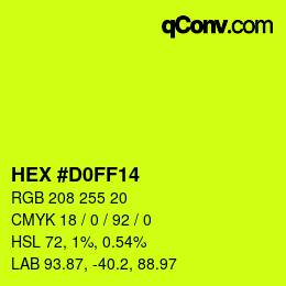 Color code: HEX #D0FF14 | qconv.com